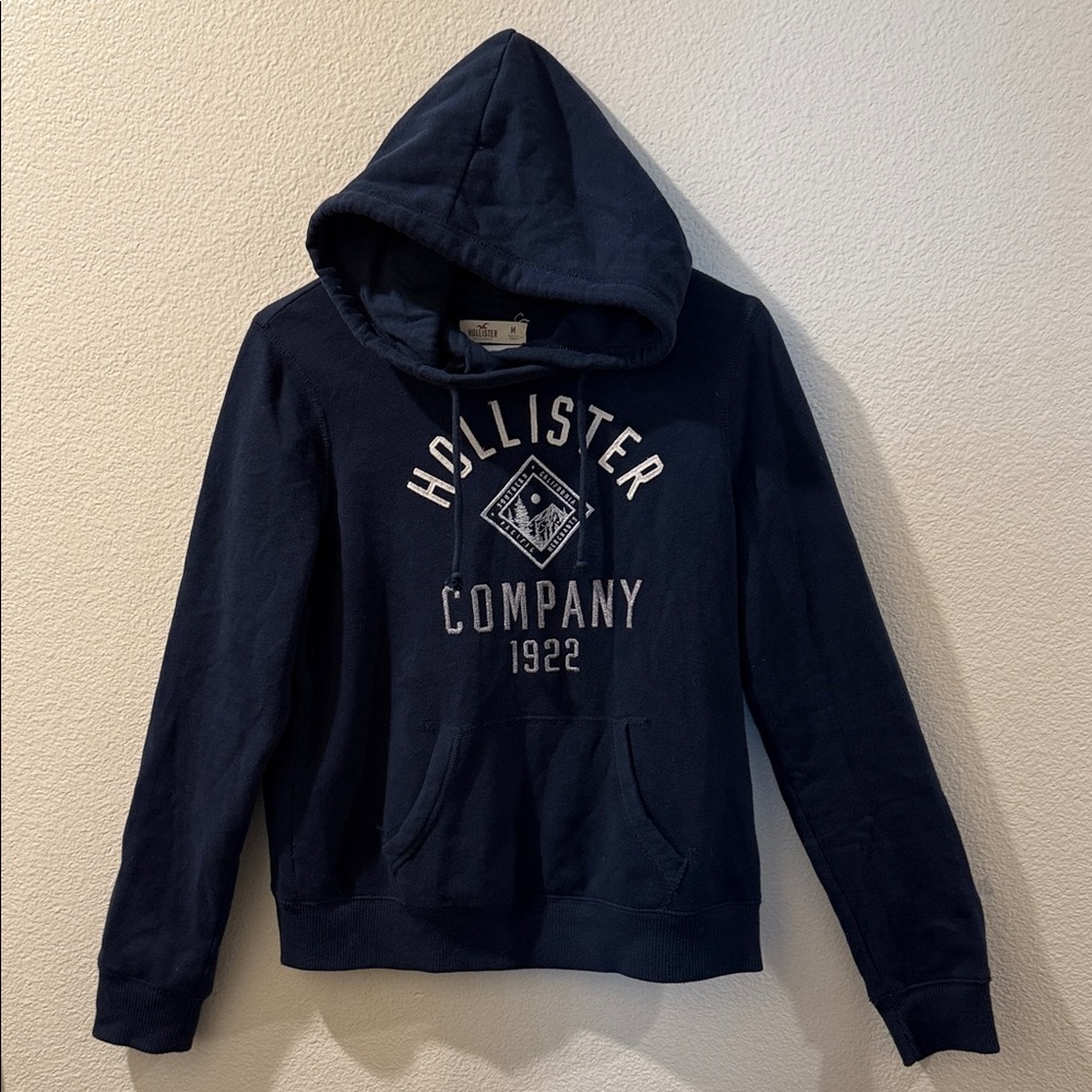 Hollister Navy Blue Pullover Hoodie M Medium